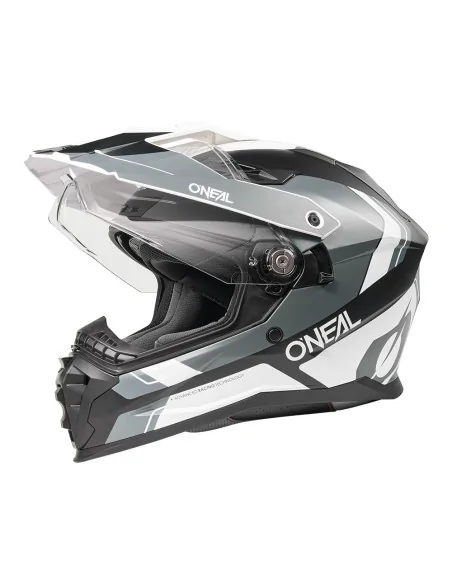 Casco de carretera y aventura O'Neal D-SRS Negro/Blanco/Gris