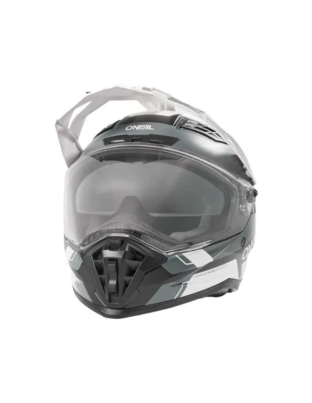 Casco de carretera y aventura O'Neal D-SRS Negro/Blanco/Gris