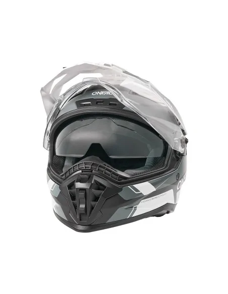 Casco de carretera y aventura O'Neal D-SRS Negro/Blanco/Gris