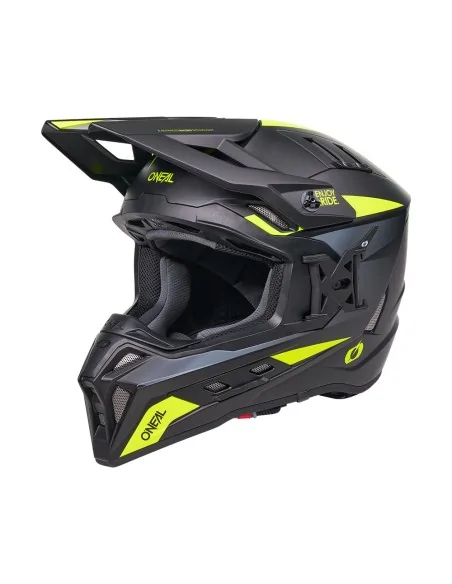 Casco de motocross y enduro O'Neal EX-SRS Magma Negro/Amarillo flúor