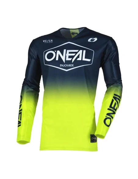 Camiseta de motocross O'Neal Mayhem Azul/Amarillo flúor