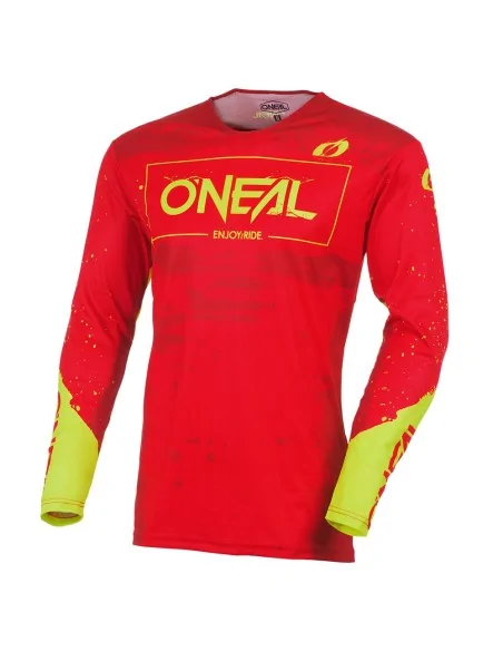 Camiseta de motocross O'Neal Mayhem Rojo/Amarillo flúor