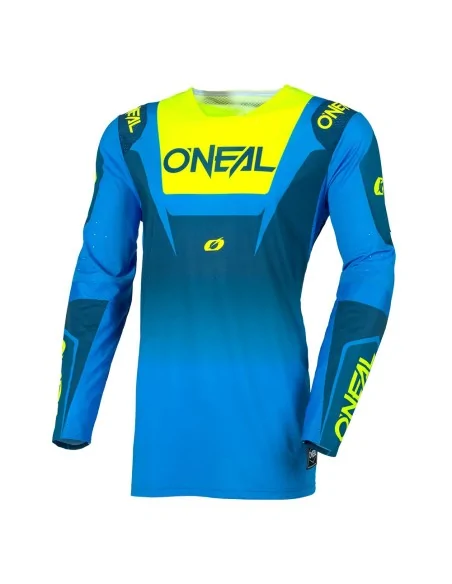 Camiseta de motocross O'Neal Prodigy Azul/Amarillo flúor