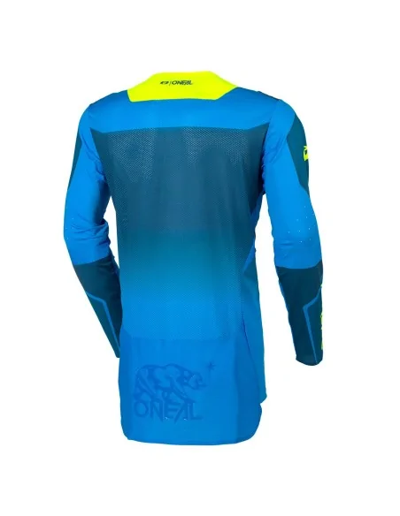 Camiseta de motocross O'Neal Prodigy Azul/Amarillo flúor