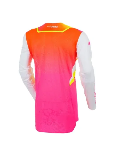 Camiseta de motocross O'Neal Prodigy Five Six Blanco/Flúor