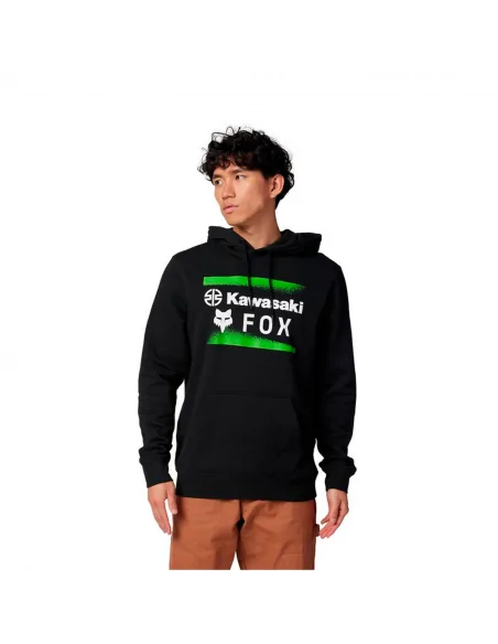 Sudadera con capucha Fox X Kawasaki Fleece Negro