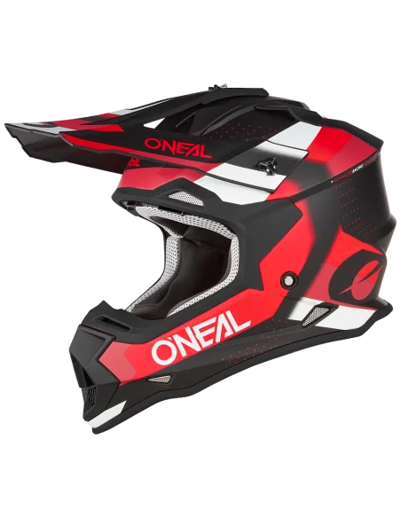 Casco O'Neal 2SRS SPYDE Negro/Rojo/Blanco