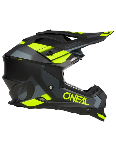 Casco O'Neal 2SRS SPYDE Negro/Gris/Amarillo Neón