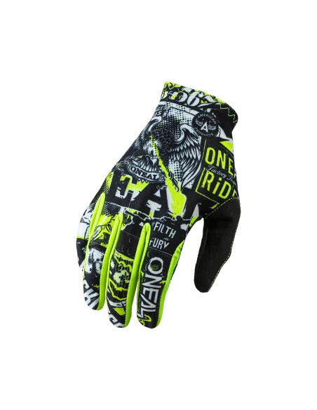 Guantes para niños O'Neal MATRIX ATTACK Negro/Amarillo Neón