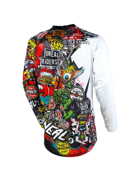 Jersey para moto y MTB O'Neal Mayhem Crank Negro/Multi