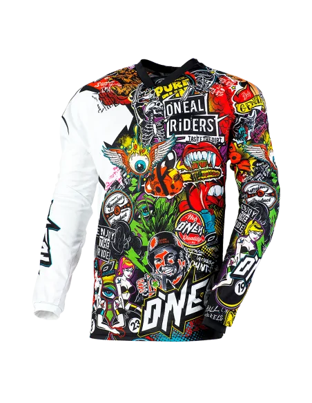 Jersey para moto y MTB O'Neal Mayhem Crank Negro/Multi