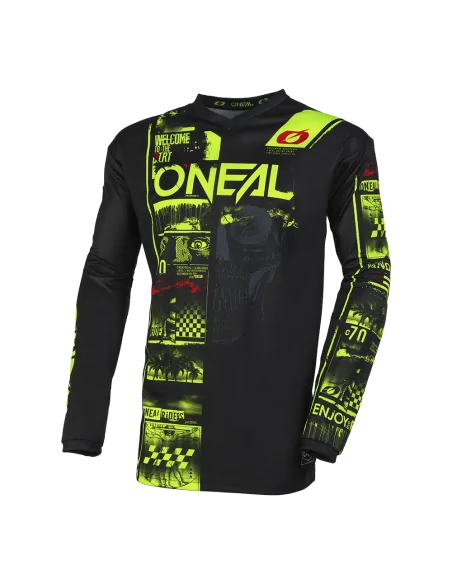 Jersey para moto y MTB O'Neal Element ATTACK negro/amarillo neón