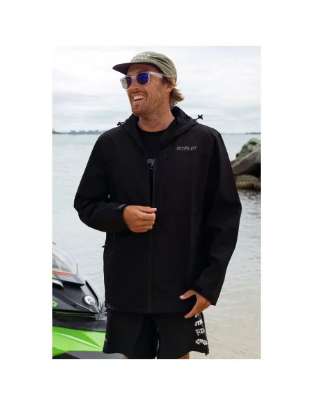 Chaqueta cortaviento Jetpilot Venture Spray negra impermeable