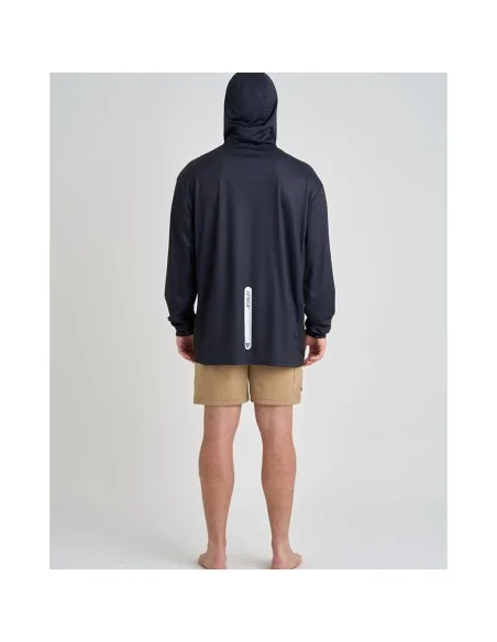 Camiseta técnica Jetpilot Venture Gaiter Pullover L/S Hydro negra cuello gaiter