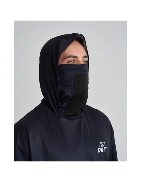Camiseta técnica Jetpilot Venture Gaiter Pullover L/S Hydro negra cuello gaiter