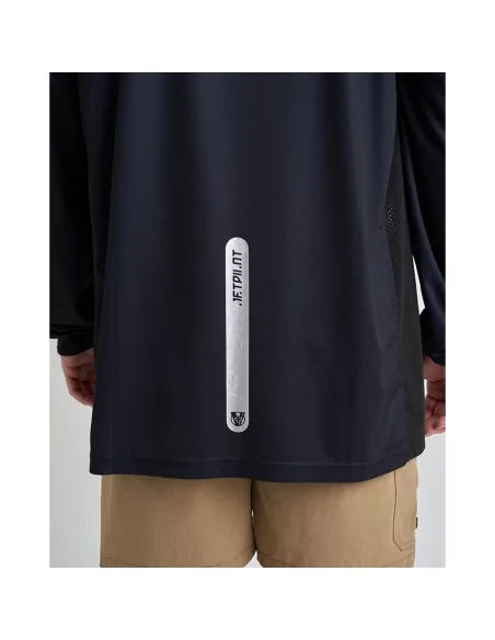 Camiseta técnica Jetpilot Venture Gaiter Pullover L/S Hydro negra cuello gaiter