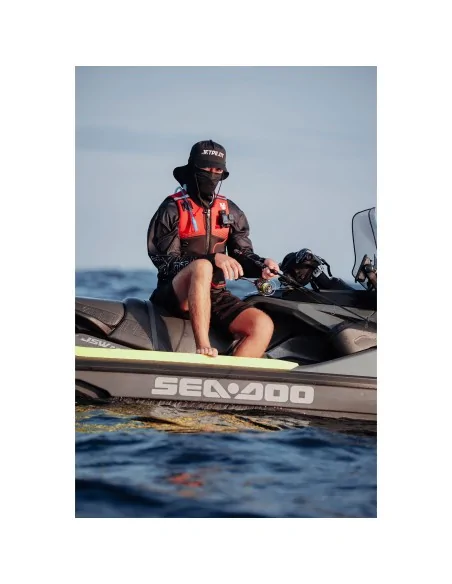 Camiseta técnica Jetpilot Venture Gaiter Pullover L/S Hydro negra cuello gaiter